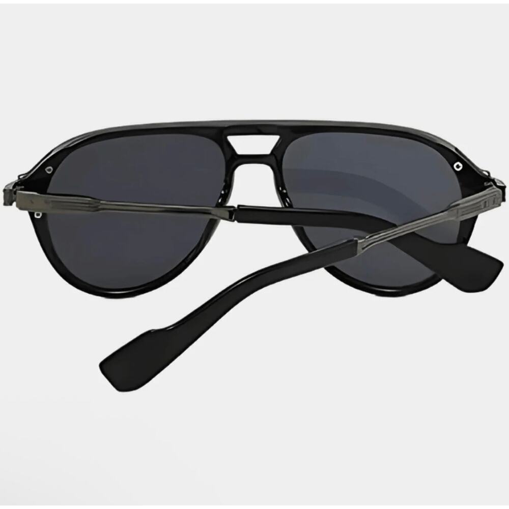 NEW VZN Frames Sainte Maxi | Onyx Black Round Aviator Sunglasses - Picture 4 of 7